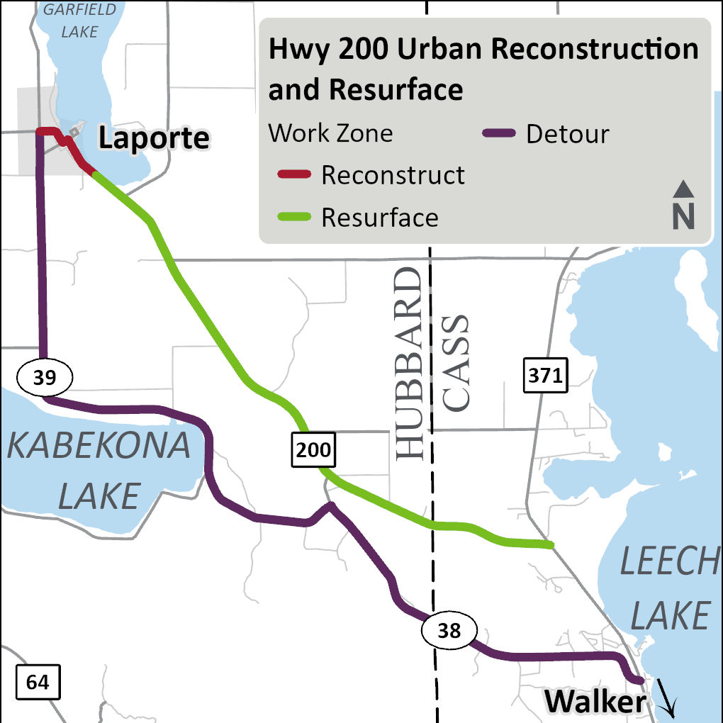 District Overview Map of MnDOT District 2, covering hwy200 Urban Reconstruction and Resurface graphic