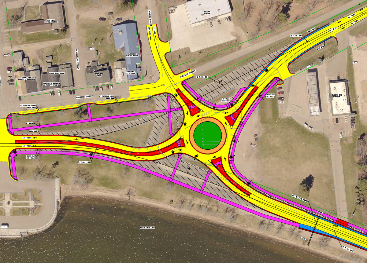 Urban segment of Hwy 169 in Garrison from the updated preliminary layout