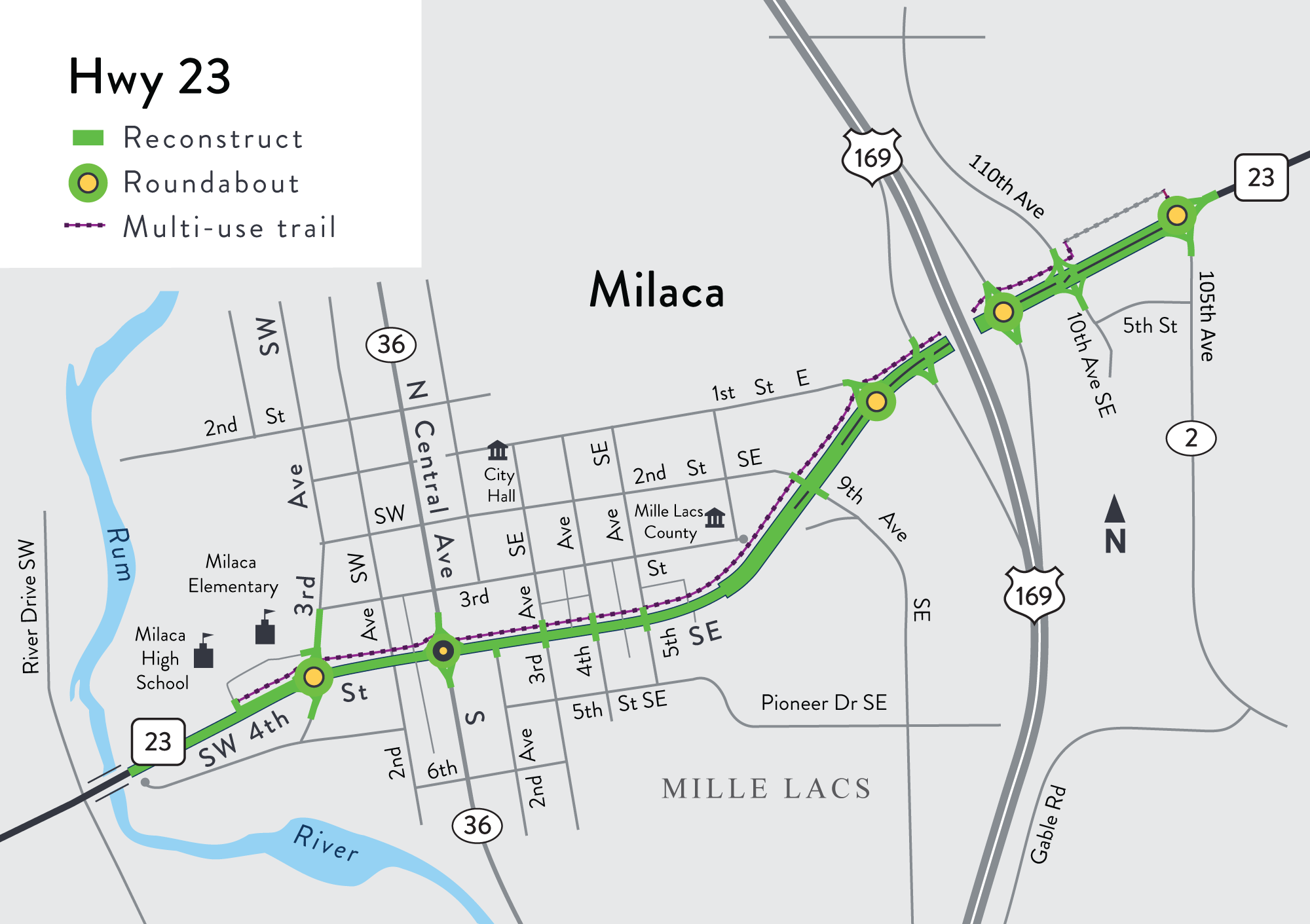 Hwy 23 Milaca project Hwy 23 Milaca project map