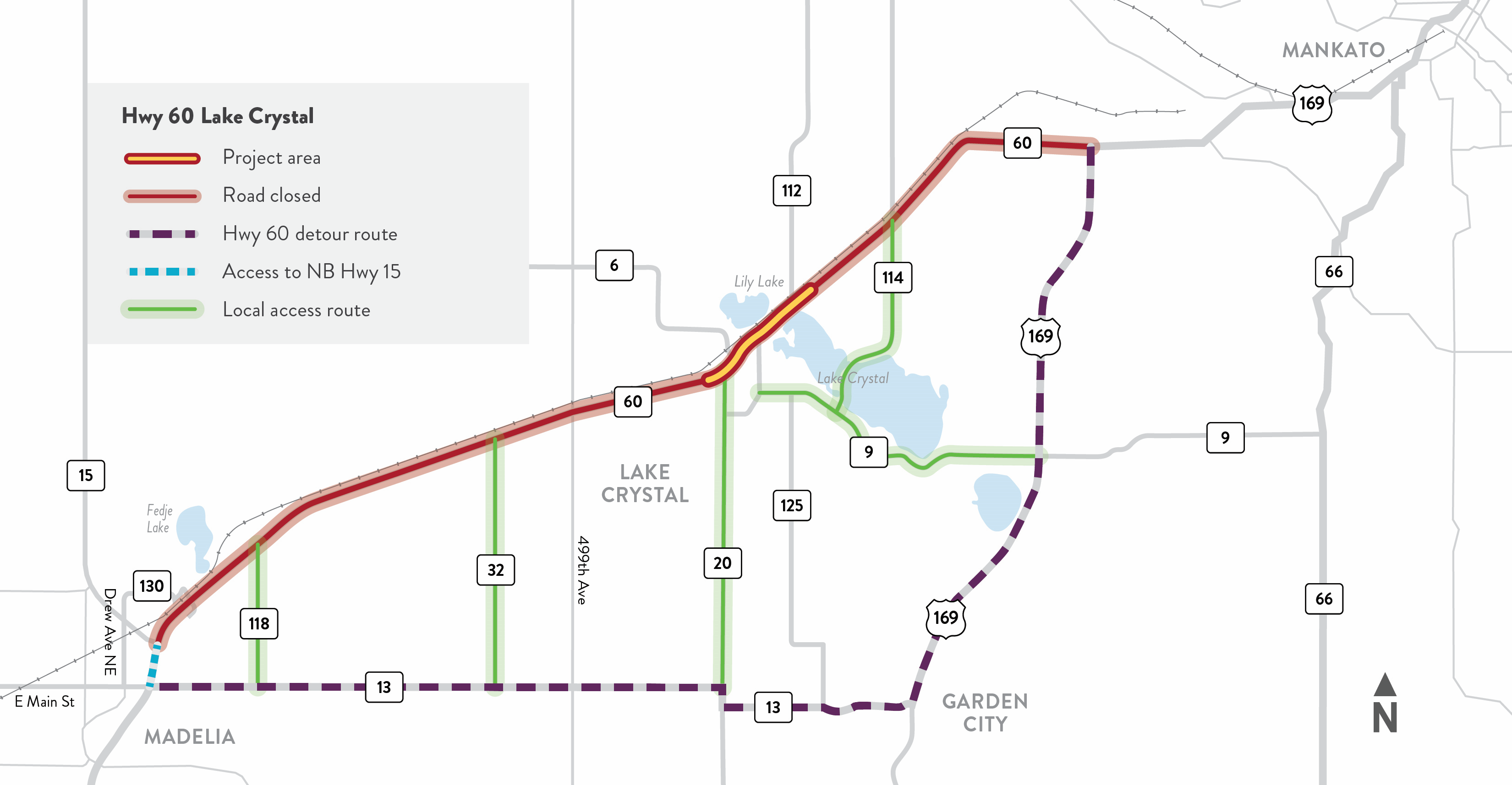 Highway 22 detour map