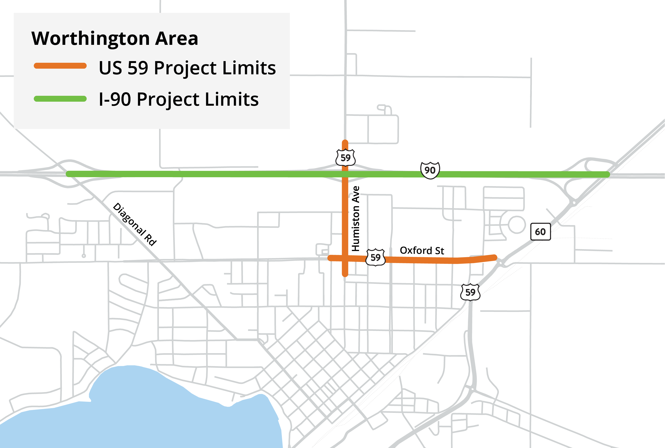 Highway 14/Highland Avenue Study area map
