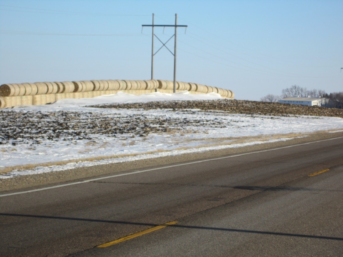 Stacked hay bales